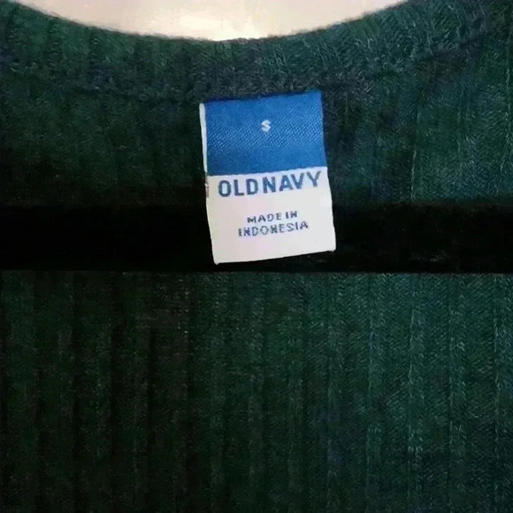 Old Navy Fit & Flare Green Rib-knit Long Sleeve Dress Small - Picture 3 of 3